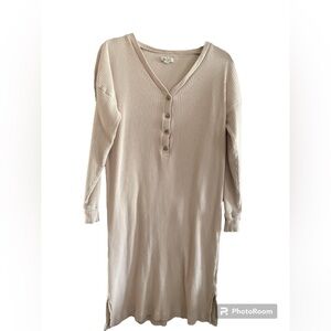 Madewell light pink ribbed long sleeve dress medium